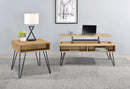 Fanning Lift Top Storage Coffee Table Golden Oak and Black