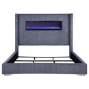 Tisdall California King, E.King & Queen Bed Grey, Black & Queen