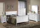 Galaxy Home Louis Phillipe King Sleigh Bed in White GHF-808857941428 - Winder Mattress & Furniture