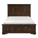 Eunice Queen Platform Bed with Footboard Storage in Espresso 1844DC-1*