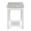 CELESTE DESK W/WHITE/GRAY FAUX MARBLE TOP-WHITE  BASE - Winder Mattress & Furniture