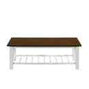 VESTA COFFEE TABLE & 2 END TABLE SET-TWO TONE CREME/BROWN - Winder Mattress & Furniture