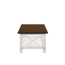 VESTA COFFEE TABLE & 2 END TABLE SET-TWO TONE CREME/BROWN - Winder Mattress & Furniture