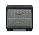 LUXOR NIGHTSTAND-BLACK/SILVER - Winder Mattress & Furniture