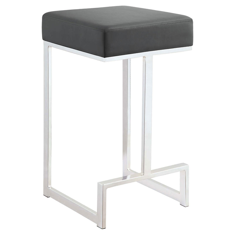 Gervase Square Counter Height Stool Grey and Chrome image