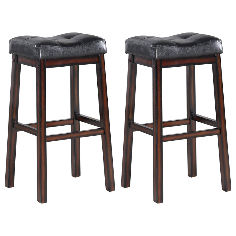 Donald Upholstered Bar Stools Black and Cappuccino (Set of 2) image