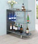 Adolfo 3-tier Bar Table Glossy Grey and Clear