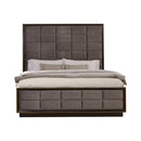 Durango California King, Eastren King, & Queen Upholstered Bed Smoked Peppercorn and Grey