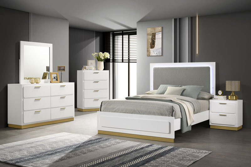 Caraway California King, E.King, & Queen Bed Black & White