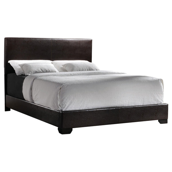 Conner California King Upholstered Panel Bed Dark Brown image