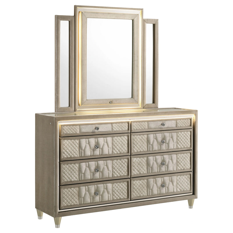 dresser with led Lorient LED Mirror 6 Storage Drawers Available Sizes:5XL (32-34) Availability_In a week Long Aqua Prom Dress