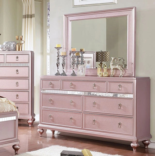 Furniture of America Avior Rose Gold Dresser