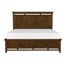 Frazier Queen Upholstered Storage Platform Bed in Dark Cherry 1649-1*