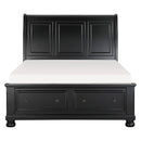 Laurelin Queen Sleigh Platform Storage Bed in Black 1714BK-1