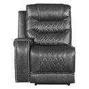 Putnam Power Left Side Reclining Chair with USB Port in Gray 9405GY-LRPW