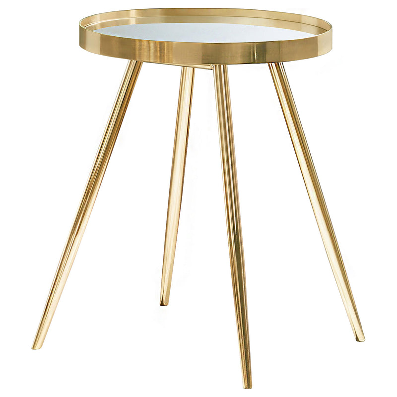 Kaelyn Round Mirror Top End Table Gold image