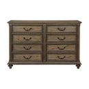 Rachelle 8 Drawer Dresser in Weathered Pecan 1693-5