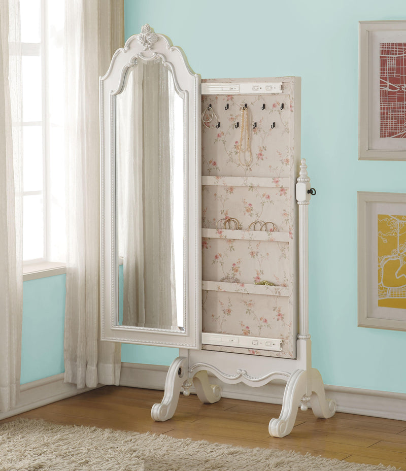 Edalene Pearl White Jewelry Armoire (Cheval) image