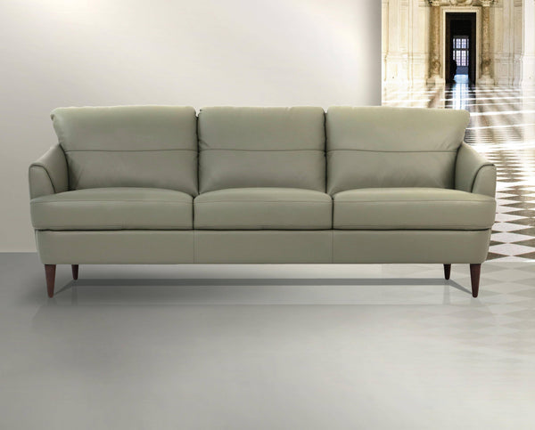 Helena Moss Green Leather Sofa image