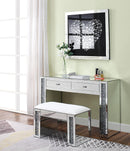 Noralie PU, Mirrored & Faux Diamonds Vanity Stool - Winder Mattress & Furniture