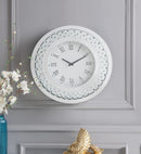 Nysa Mirrored & Faux Crystals Wall Clock - Winder Mattress & Furniture