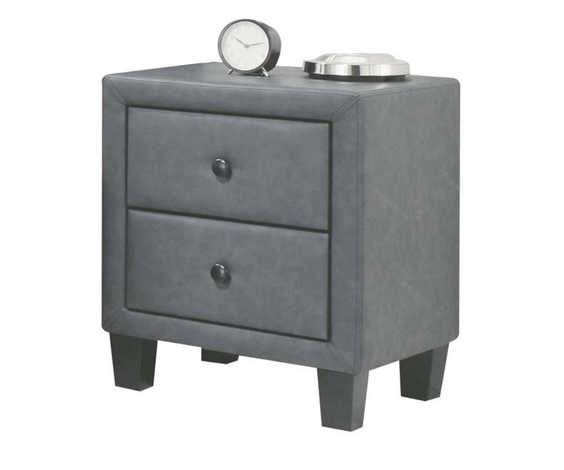 Saveria 2-Tone Gray PU Nightstand image