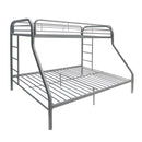 Tritan Silver Bunk Bed (Twin/Full) - Winder Mattress & Furniture