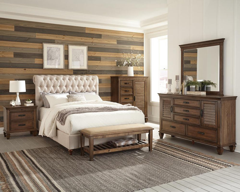 Devon Tufted Upholstered California King, Eastren King, & Queen Bed Beige