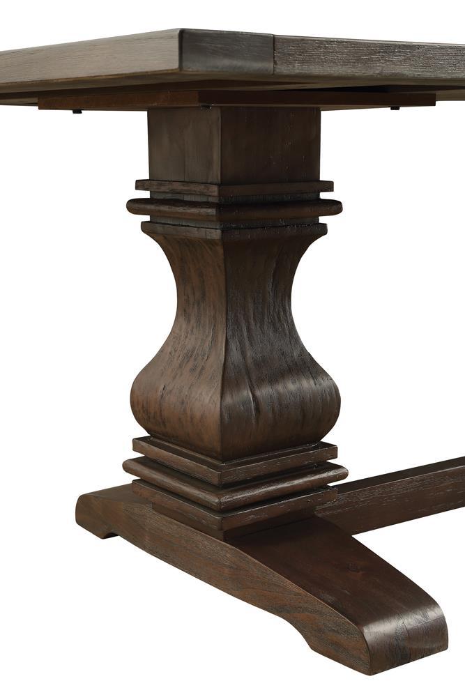 Parkins Double Pedestals Dining Table Rustic Espresso