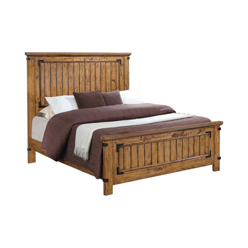 Brenner Queen Panel Bed Rustic Honey