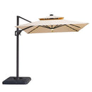 Xico 8 Ft Square Umbrella w/ Double Top w/ LED Light + 37" Large Base - Winder Mattress & Furniture