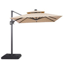 Xico 8 Ft Square Umbrella w/ Double Top w/ LED Light + 37" Large Base - Winder Mattress & Furniture