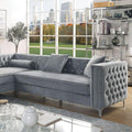 Amie Glam Gray & Black Sectional w/Storage - Winder Mattress & Furniture