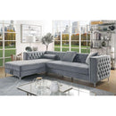 Amie Glam Gray & Black Sectional w/Storage - Winder Mattress & Furniture
