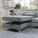 Amie Glam Gray & Black Sectional w/Storage - Winder Mattress & Furniture