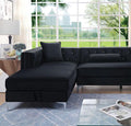 Amie Glam Gray & Black Sectional w/Storage - Winder Mattress & Furniture