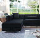 Amie Glam Gray & Black Sectional w/Storage - Winder Mattress & Furniture
