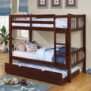 Cameron Dark Walnut, White & Gray Full/Full Bunk Bed - Winder Mattress & Furniture