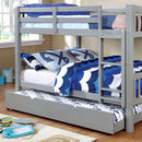 Cameron Dark Walnut, White & Gray Full/Full Bunk Bed - Winder Mattress & Furniture