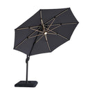 Nuti 10 Ft Round Umbrella w/ LED Light + 37" Large Base - Winder Mattress & Furniture