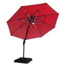 Xico 8 Ft Square Umbrella w/ Double Top w/ LED Light + 37" Large Base - Winder Mattress & Furniture