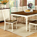 HARRISBURG Vintage White/Dark Oak Dining Table w/ 18" Butterfly Leaf - Winder Mattress & Furniture
