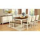 HARRISBURG Vintage White/Dark Oak Dining Table w/ 18" Butterfly Leaf - Winder Mattress & Furniture