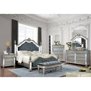 Azha Silver/Gray Cal.King & Queen Bed - Winder Mattress & Furniture