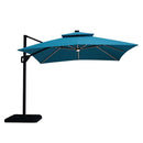 Sano 10 Ft Square Umbrella w/ Double Top w/ LED + 37" Large Base - Winder Mattress & Furniture