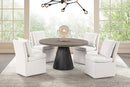 Broager 5 Pc Dining Table Set (Light Gray Caster Chairs)