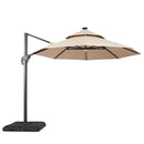 Nuti 10 Ft Round Umbrella w/ LED Light + 37" Large Base - Winder Mattress & Furniture