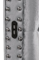 SANSOM E.King & Queen Bed, Black, Blue, & Grey