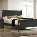Louis Philippe E.King Bed Black, Cherry, & Gray - Winder Mattress & Furniture