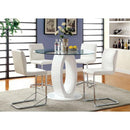 LODIA II White Round Counter Ht. Table - Winder Mattress & Furniture